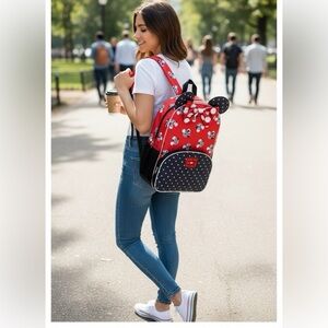 🔥HOST PICK🔥 Red and Black Mickey Mouse Backpack